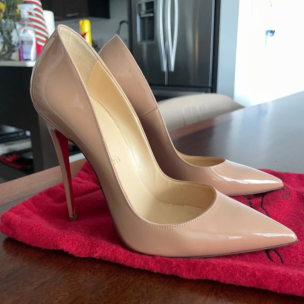 Christian Louboutin So Kate Patent Pointed-Toe Red Sole Pump
